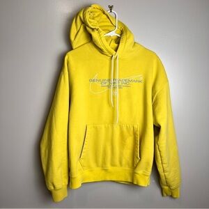 Nike SB Fleece Yellow Skate Pullover Heavyweight Hoodie Front Pocket Size M, GUC